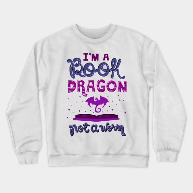 Book Dragon Crewneck Sweatshirt by KsuAnn